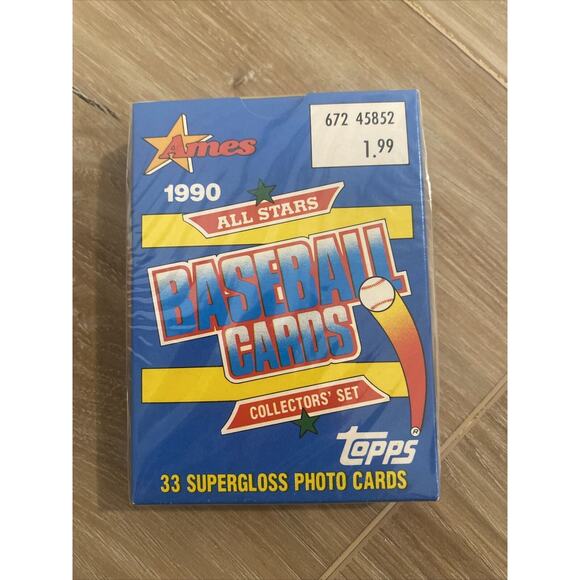 1990 Topps Ames All Stars Collector's Set of 33 Super Gloss Photo Cards Sealed - Picture 1 of 8